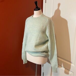 Pringle of Scotland Vintage Wool Pastel Mint Slouchy Crewneck Sweater